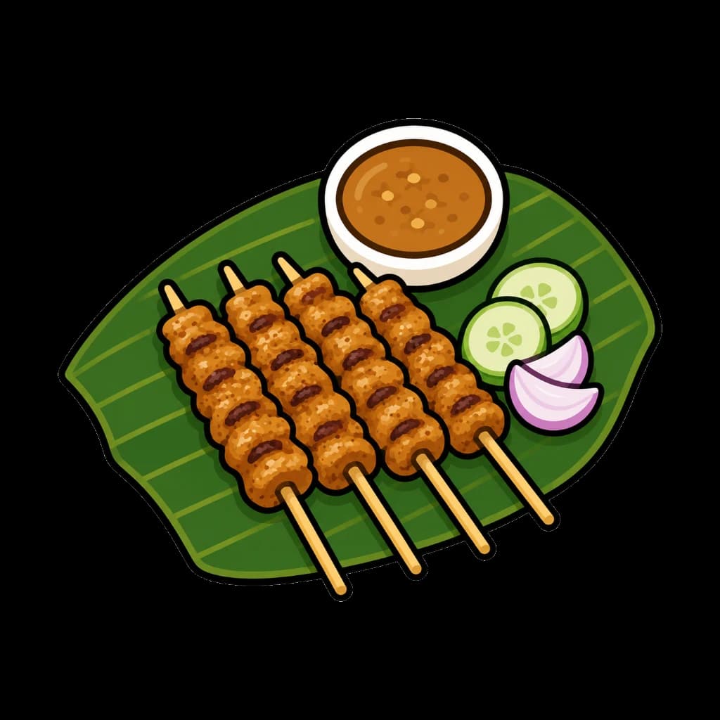 Satay transparent sticker sample