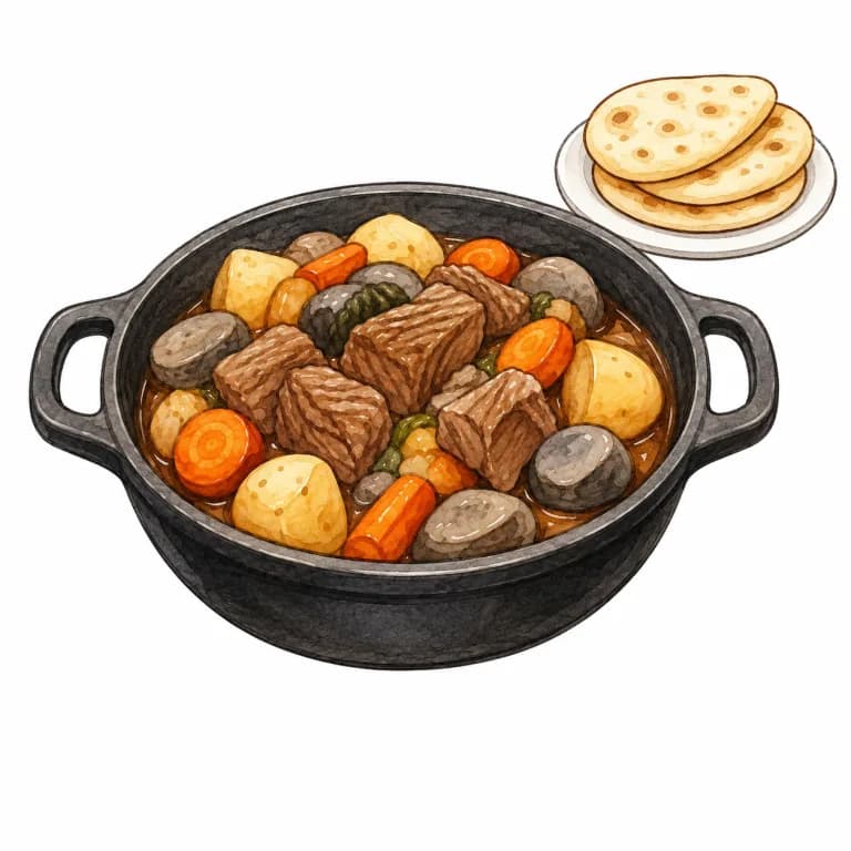 Khorkhog food illustration sample