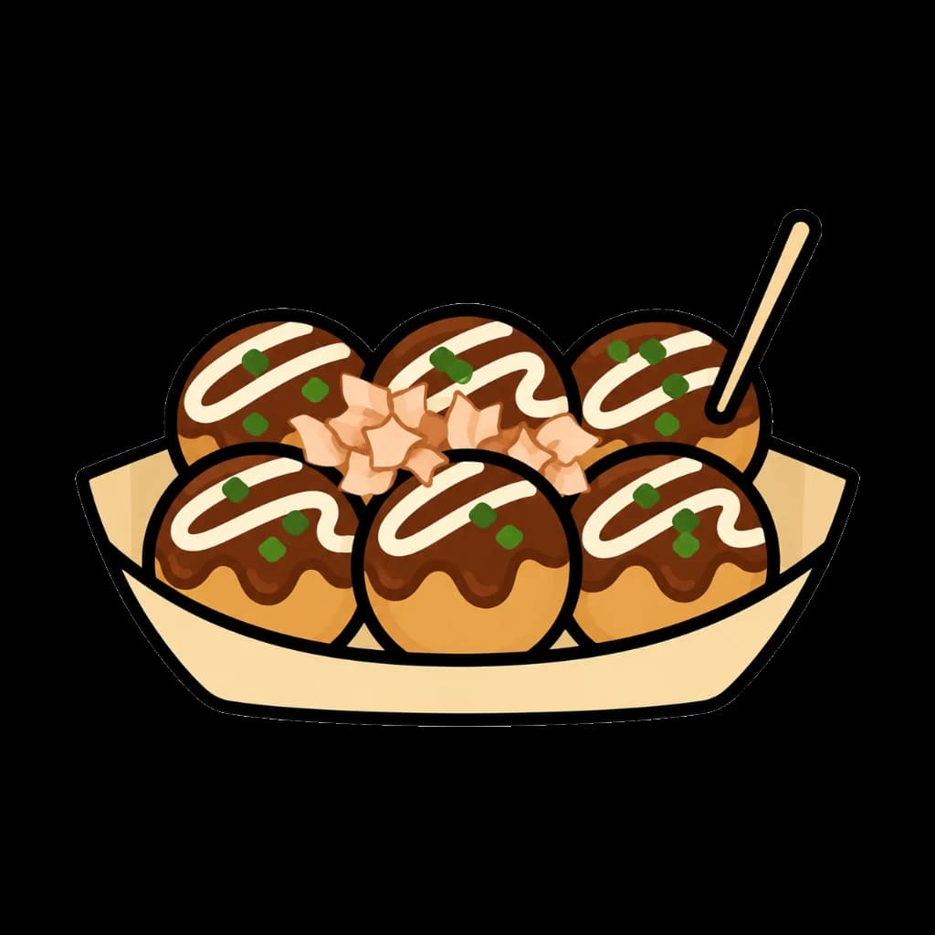 Takoyaki transparent sticker sample
