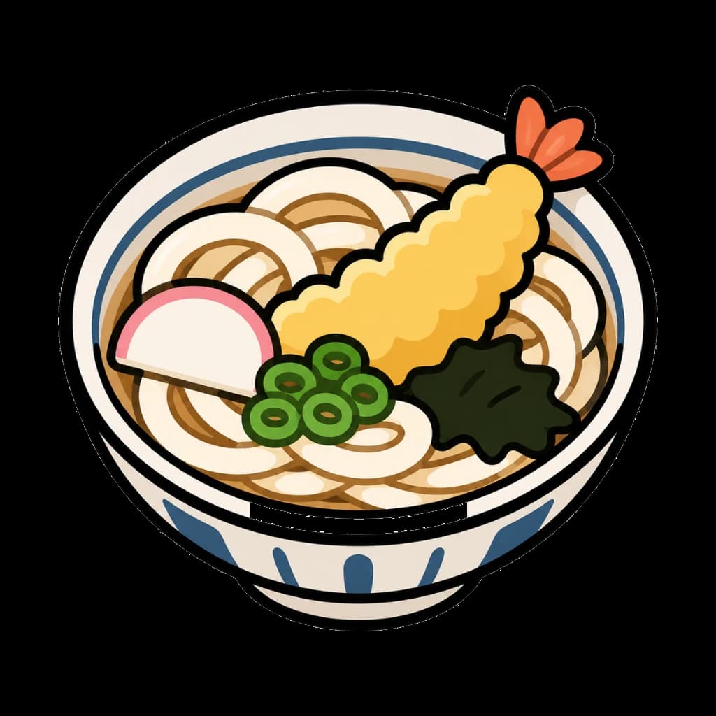 Udon transparent sticker sample